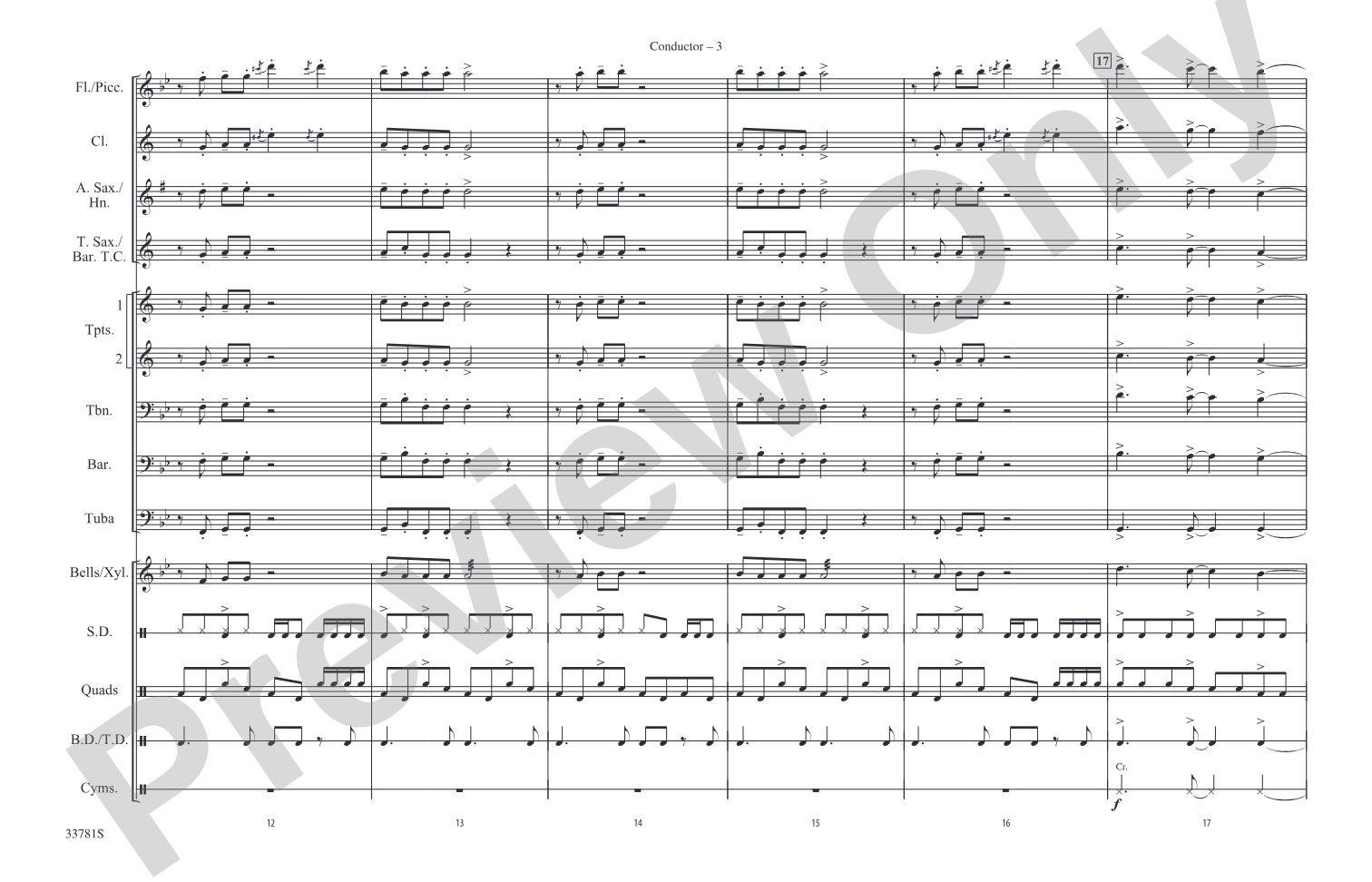 C'mon n' Ride It (The Train): Marching Band Conductor Score & Parts
