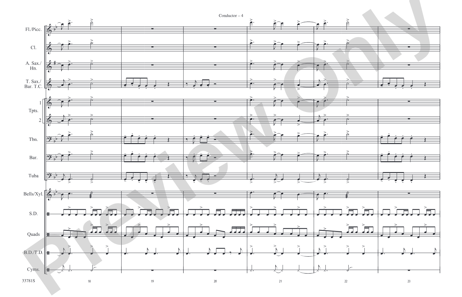 C'mon n' Ride It (The Train): Marching Band Conductor Score & Parts