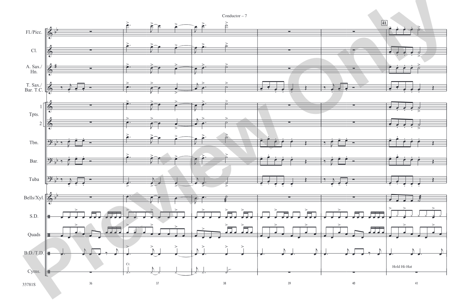 C'mon n' Ride It (The Train): Marching Band Conductor Score & Parts