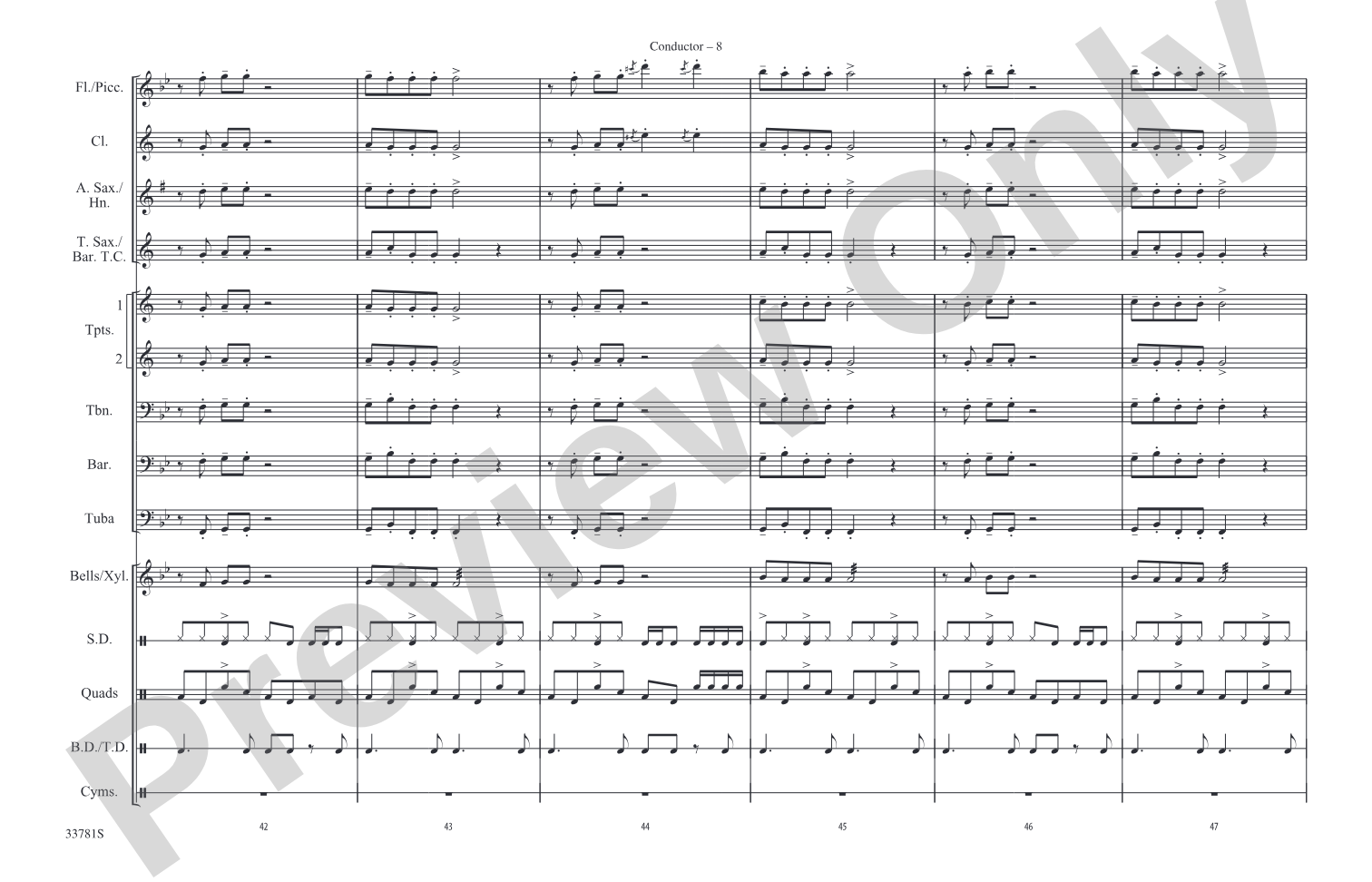 C'mon n' Ride It (The Train): Marching Band Conductor Score & Parts