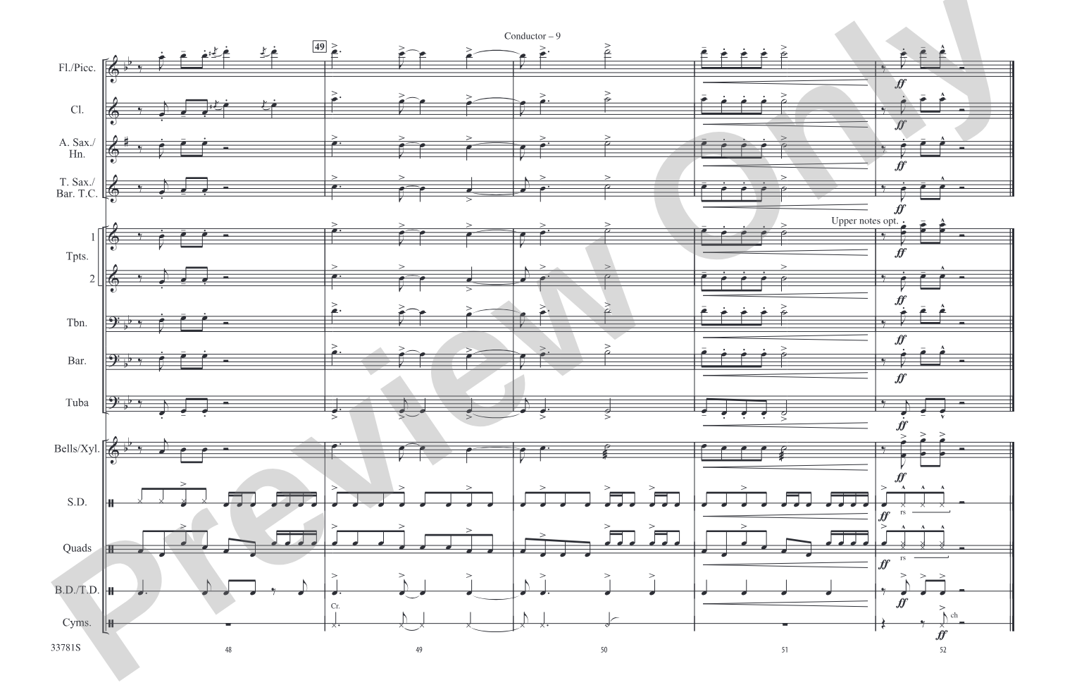 C'mon n' Ride It (The Train): Marching Band Conductor Score & Parts