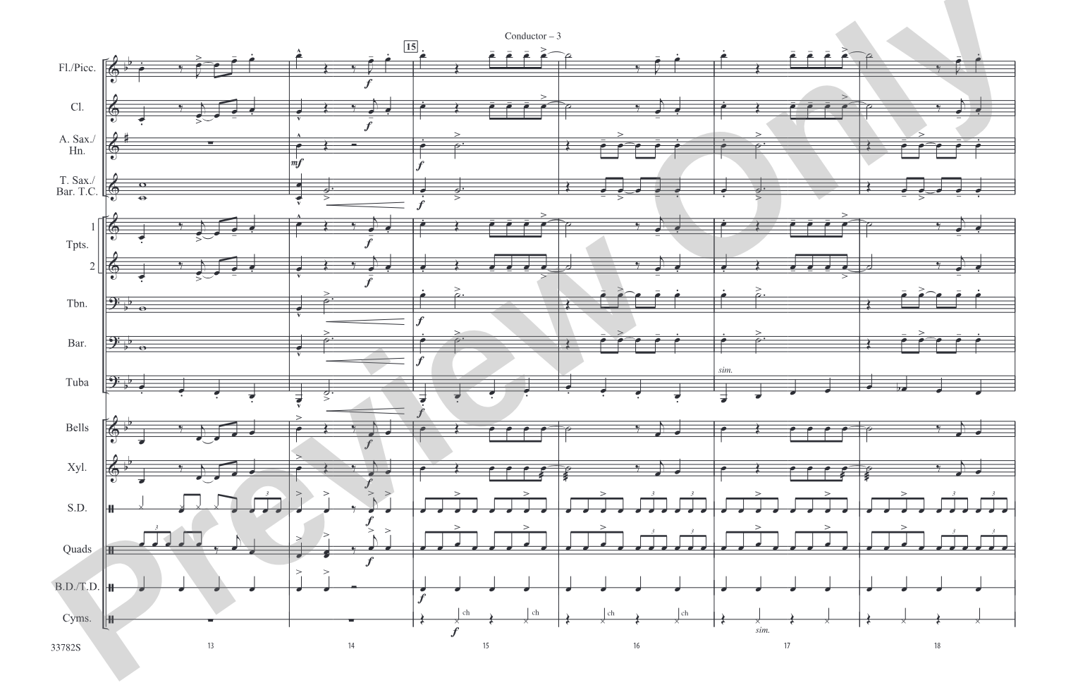 Shake, Rattle and Roll: Marching Band Conductor Score & Parts