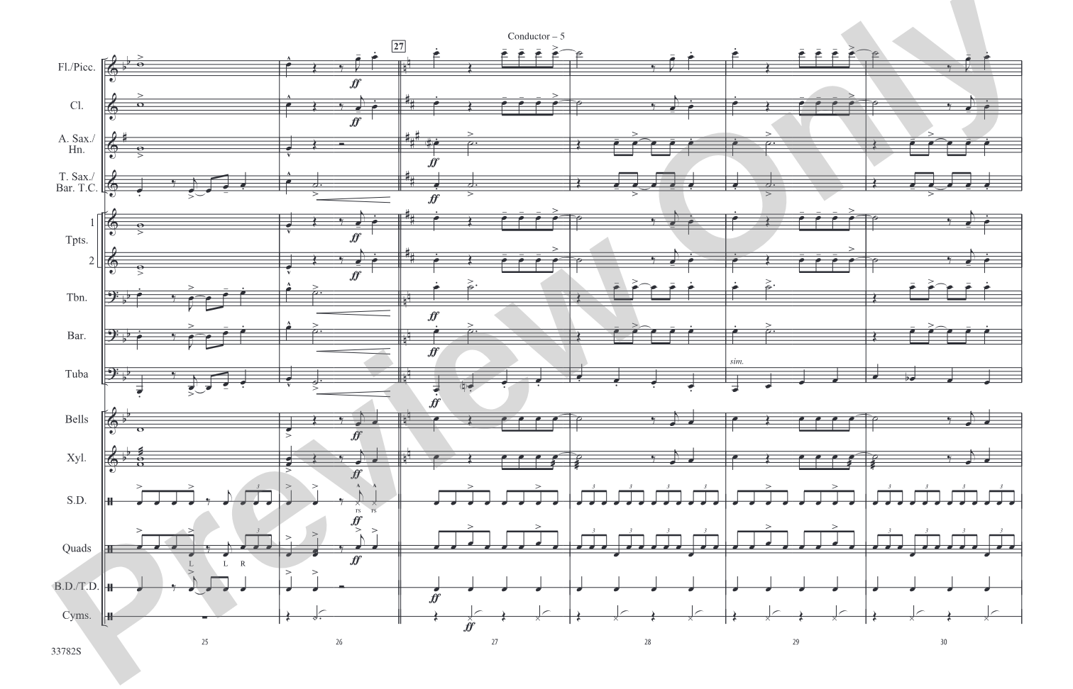 Shake, Rattle and Roll: Marching Band Conductor Score & Parts