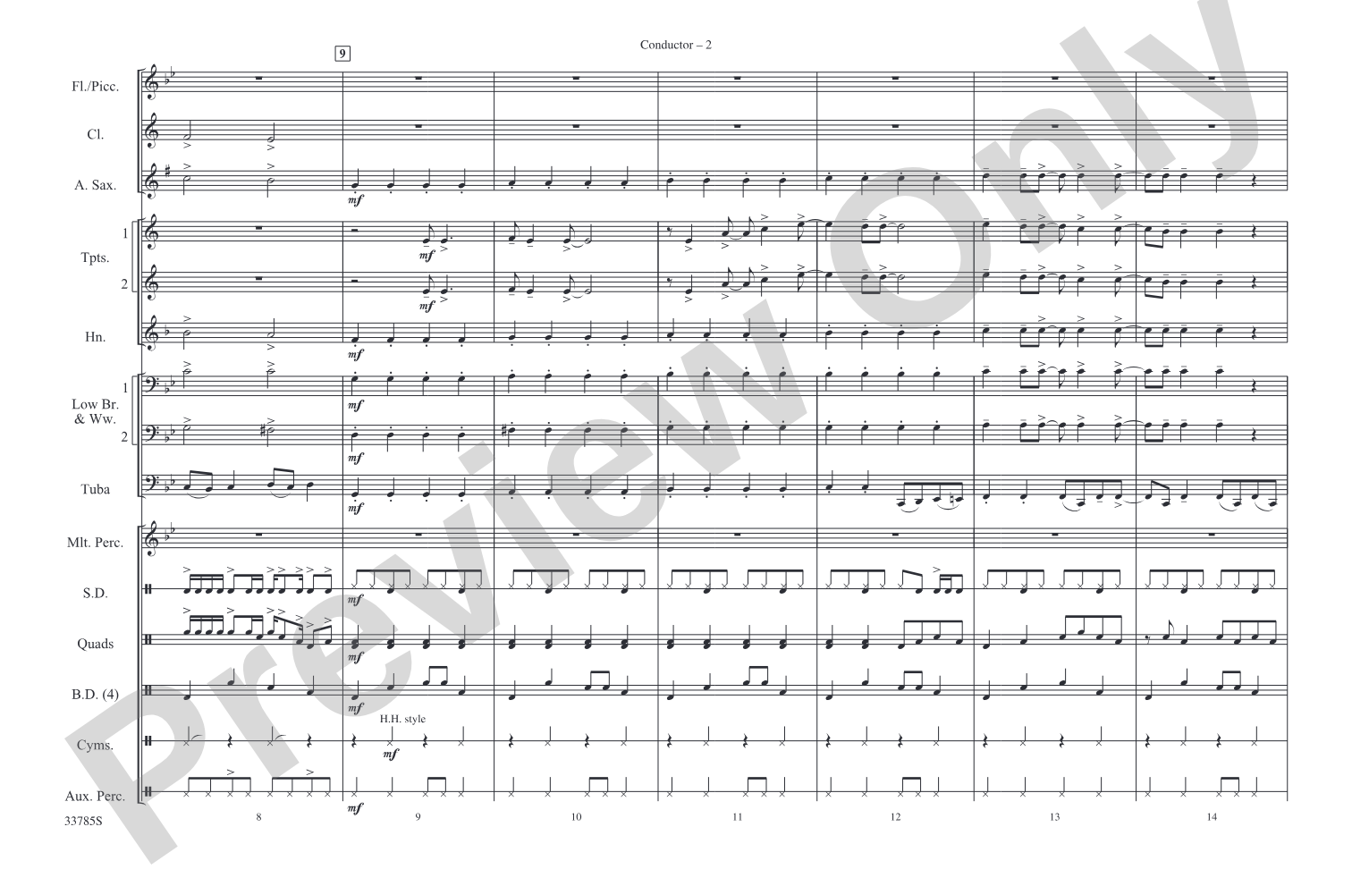 Fame: Marching Band Conductor Score & Parts