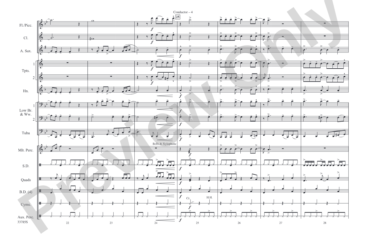 Fame: Marching Band Conductor Score & Parts