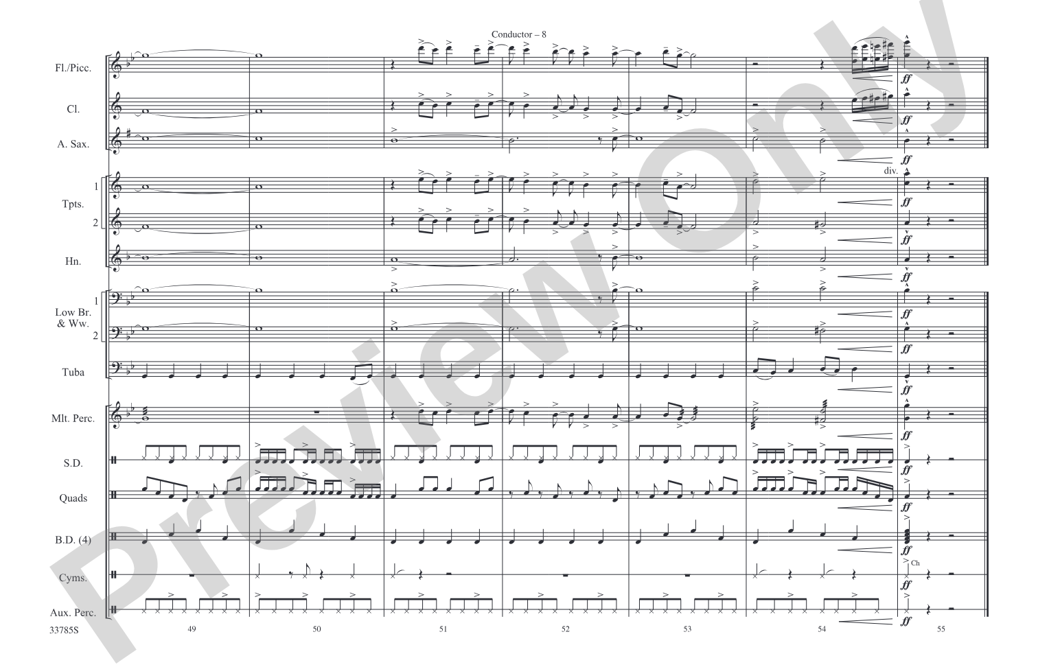 Fame: Marching Band Conductor Score & Parts