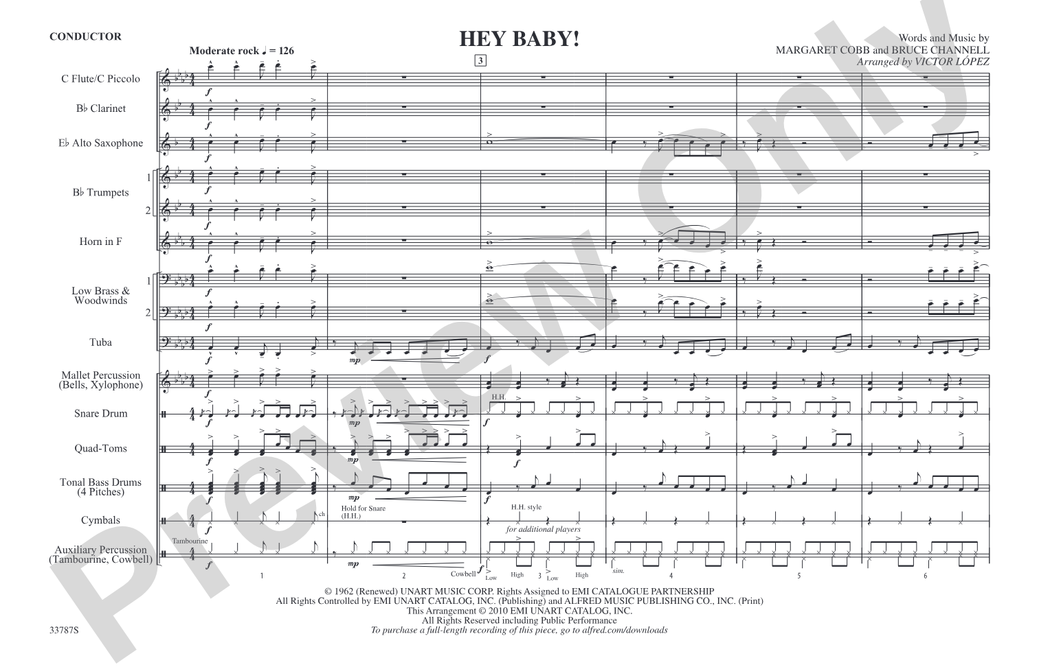 Hey Baby! (from Dirty Dancing): Marching Band Conductor Score & Parts