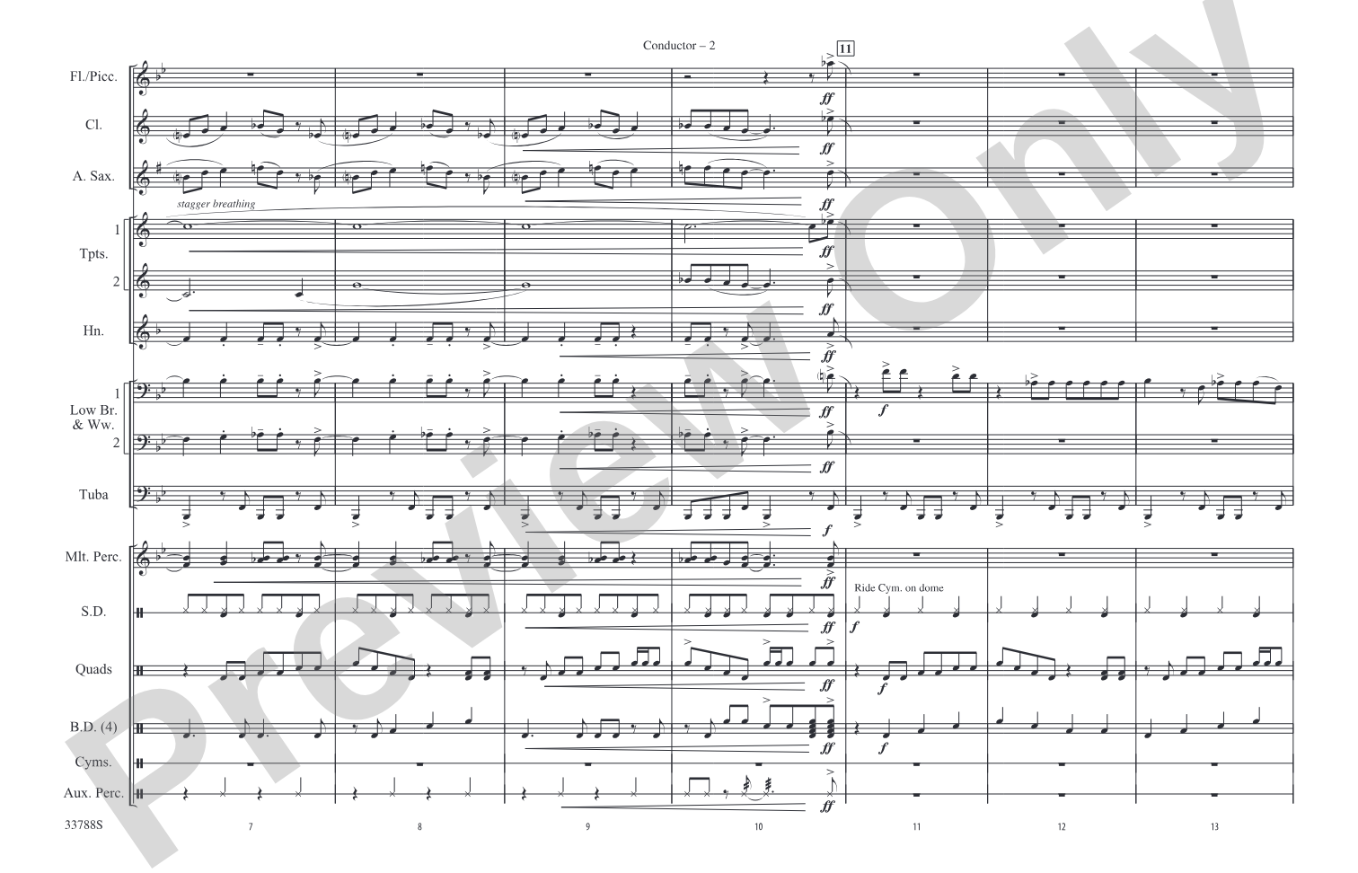The Heart of Rock and Roll: Marching Band Conductor Score & Parts