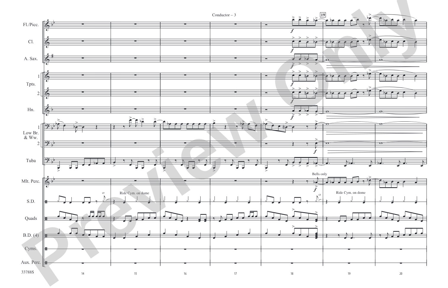 The Heart of Rock and Roll: Marching Band Conductor Score & Parts