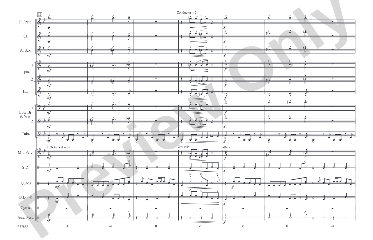 The Heart of Rock and Roll: Marching Band Conductor Score & Parts