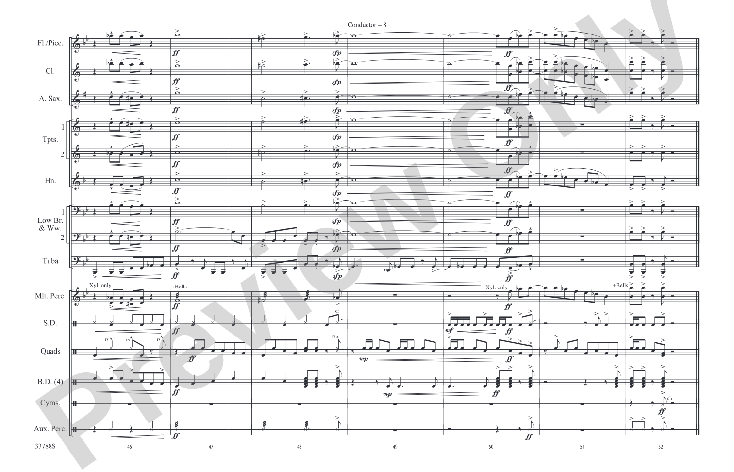 The Heart of Rock and Roll: Marching Band Conductor Score & Parts