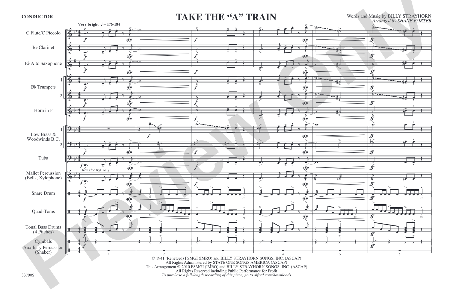 Take the "A" Train: Marching Band Conductor Score & Parts