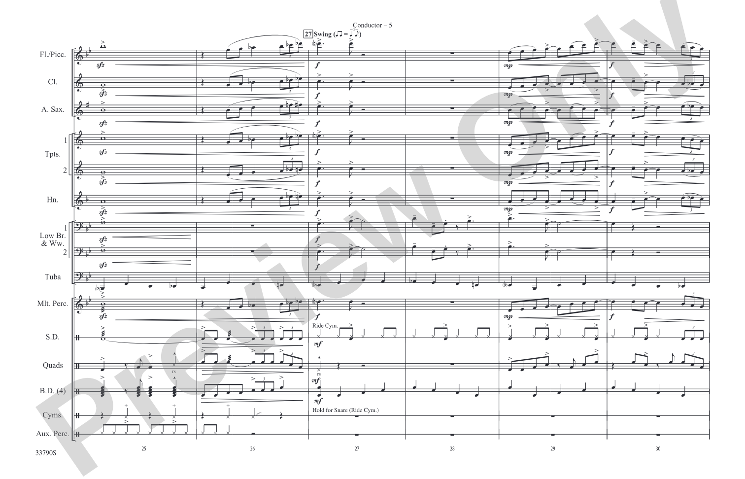 Take the "A" Train: Marching Band Conductor Score & Parts