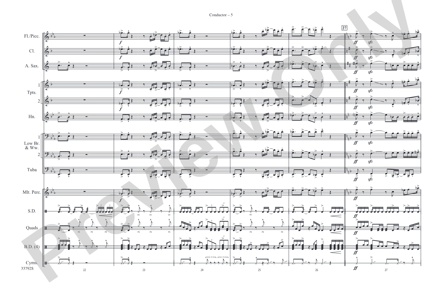 Whole Lotta Love: Marching Band Conductor Score & Parts