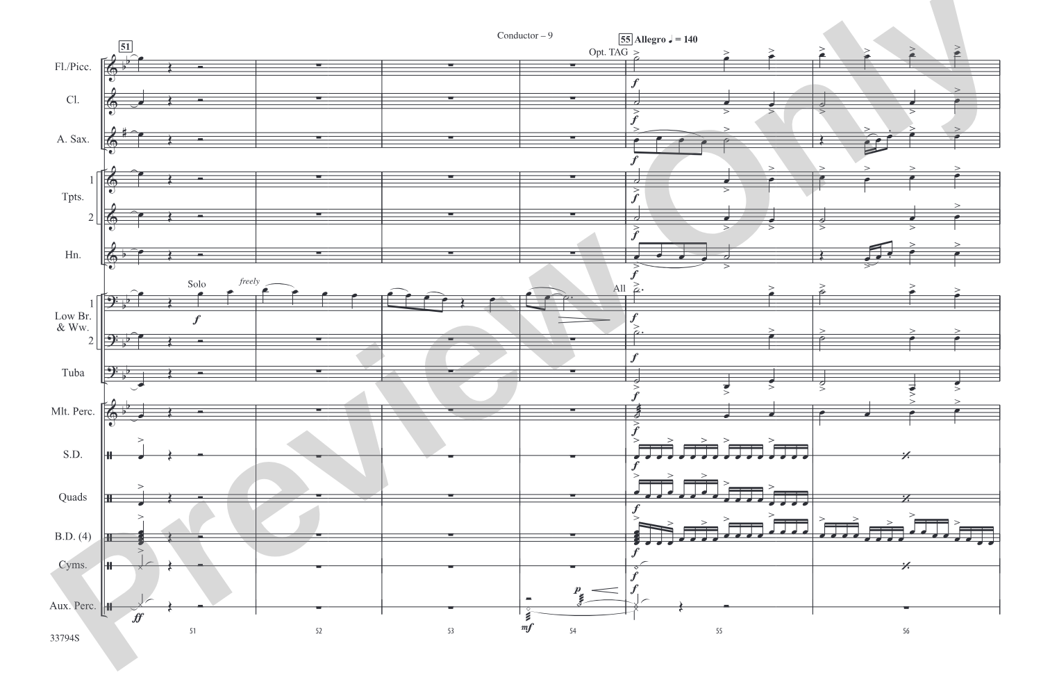 Stairway to Heaven: Marching Band Conductor Score & Parts