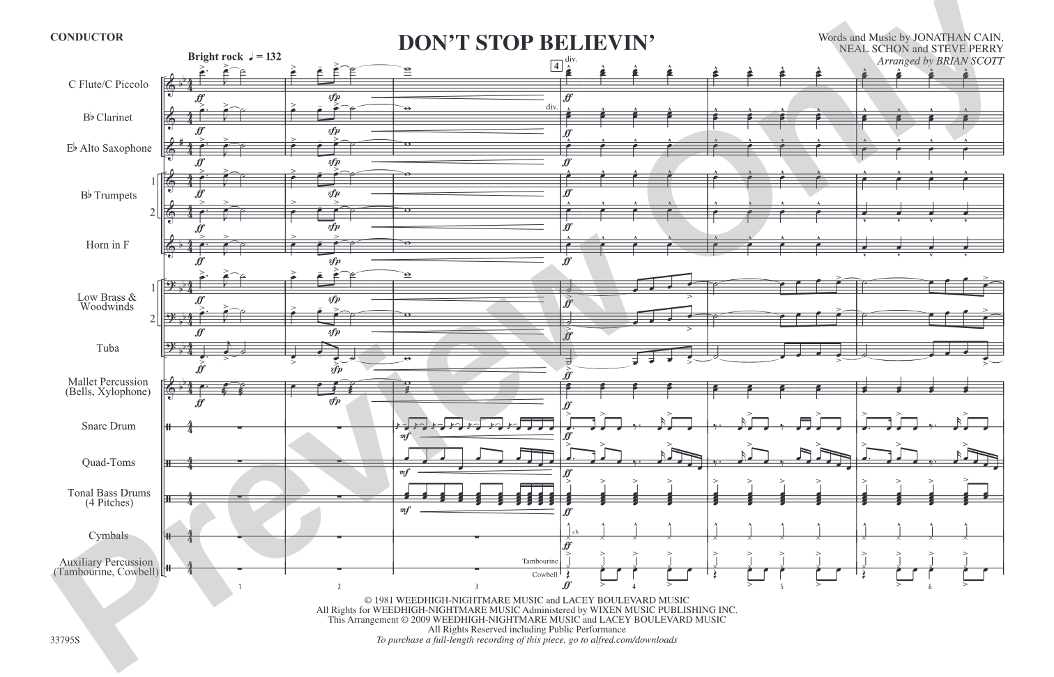 Don't Stop Believin': Score