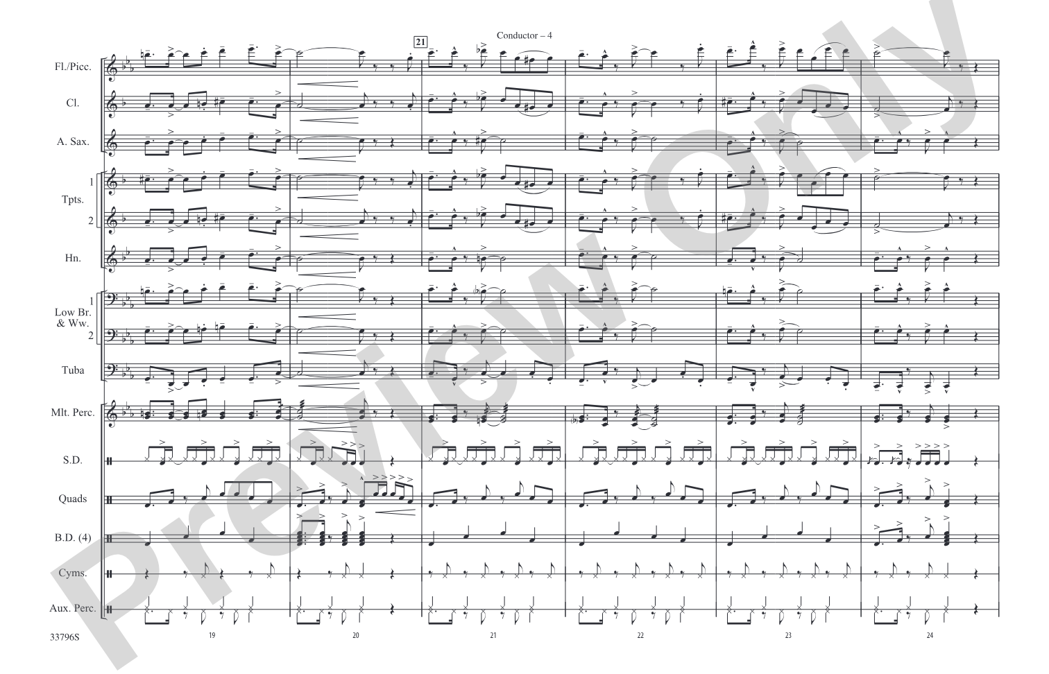 Cuban Coffee: Marching Band Conductor Score & Parts