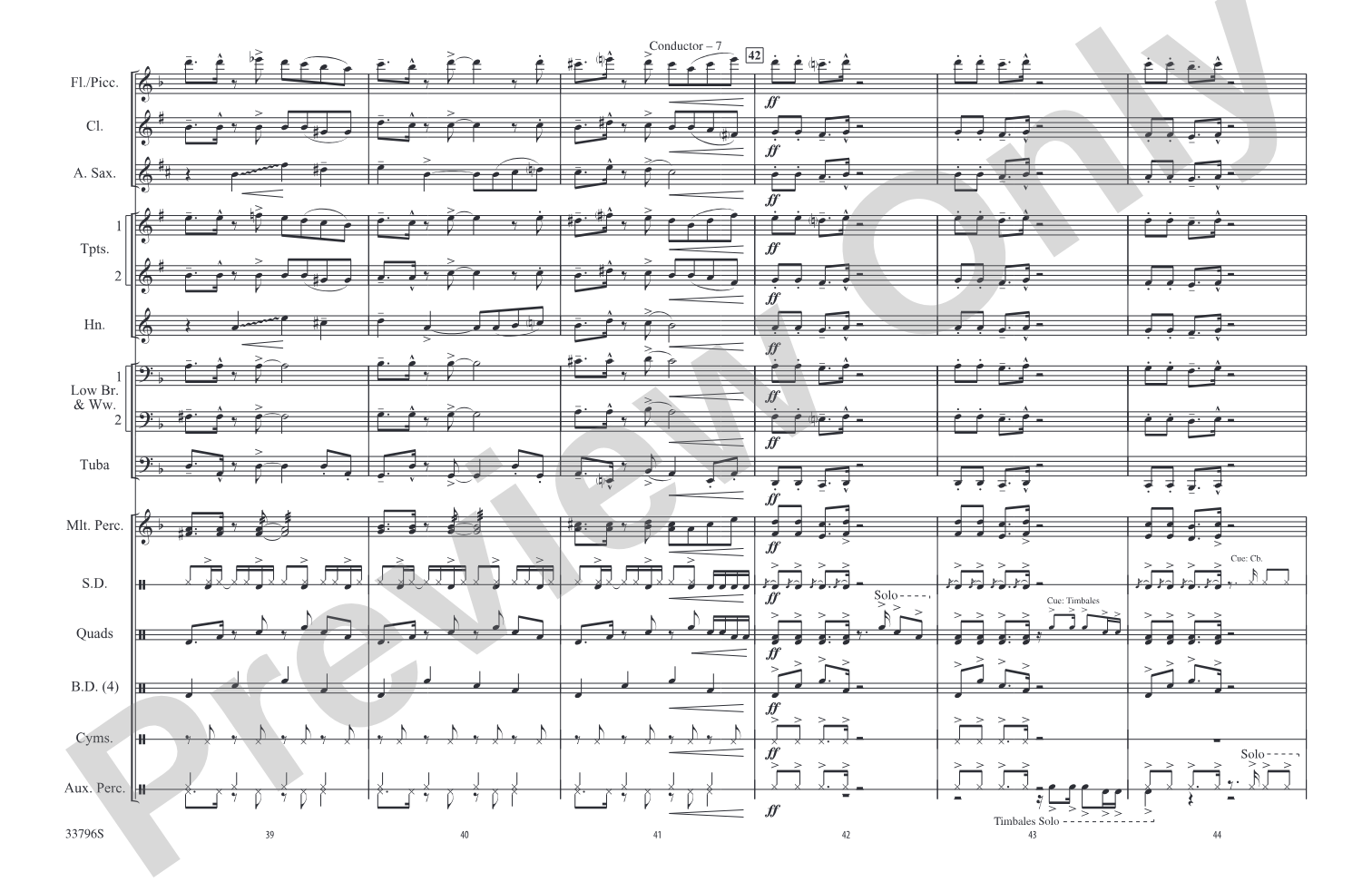 Cuban Coffee: Marching Band Conductor Score & Parts