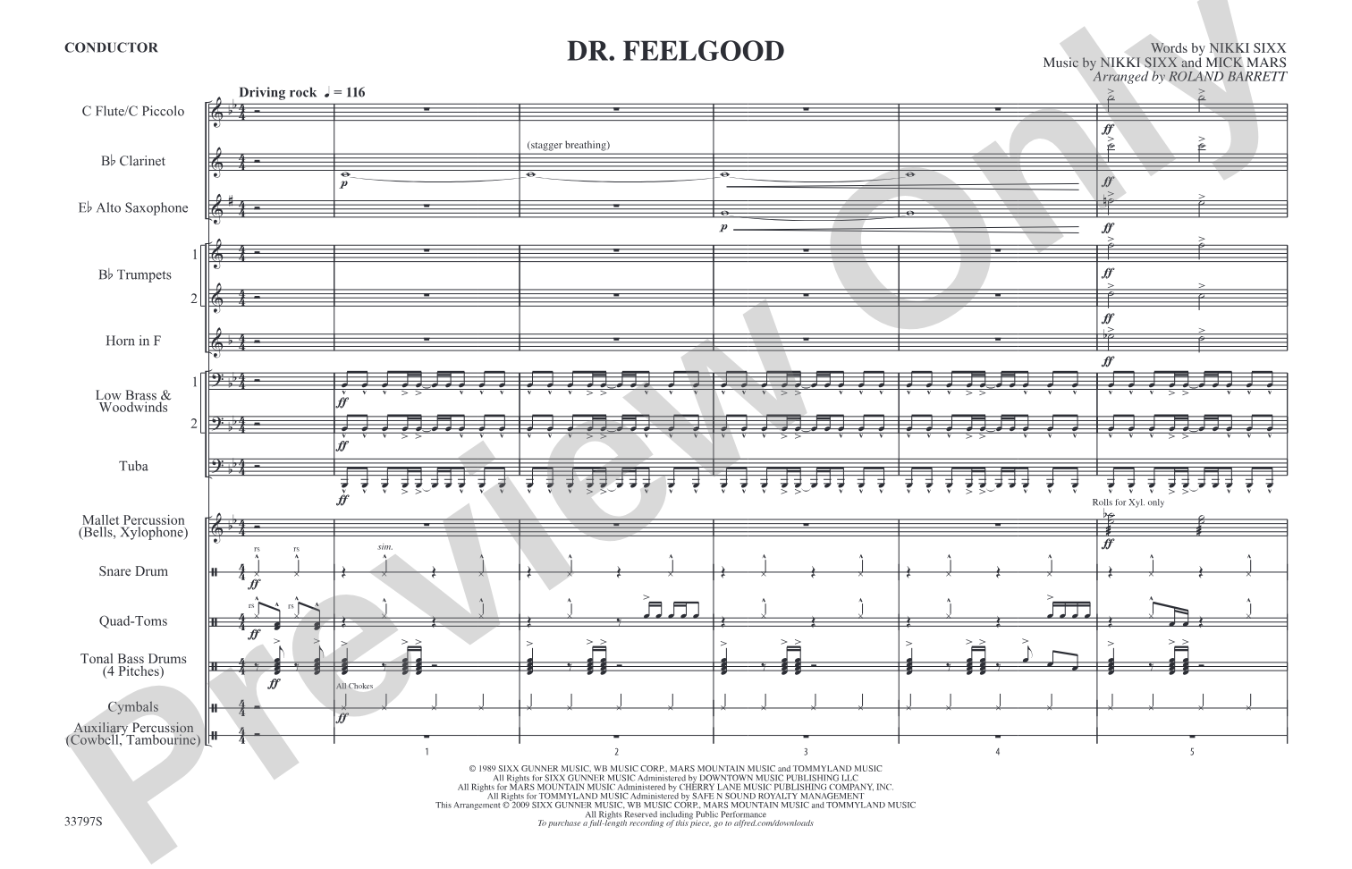 Dr. Feelgood: Marching Band Conductor Score & Parts