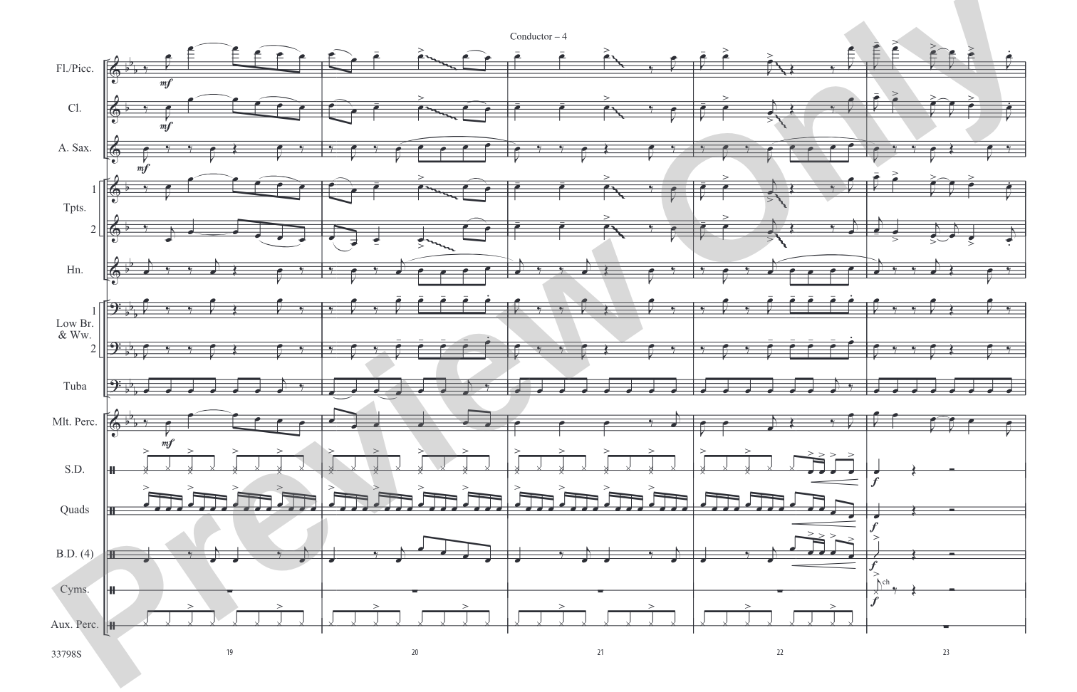 She'd Be California: Marching Band Conductor Score & Parts