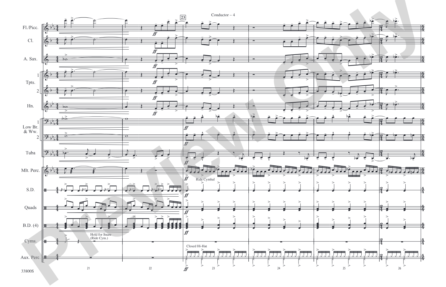 Roundabout: Marching Band Conductor Score & Parts