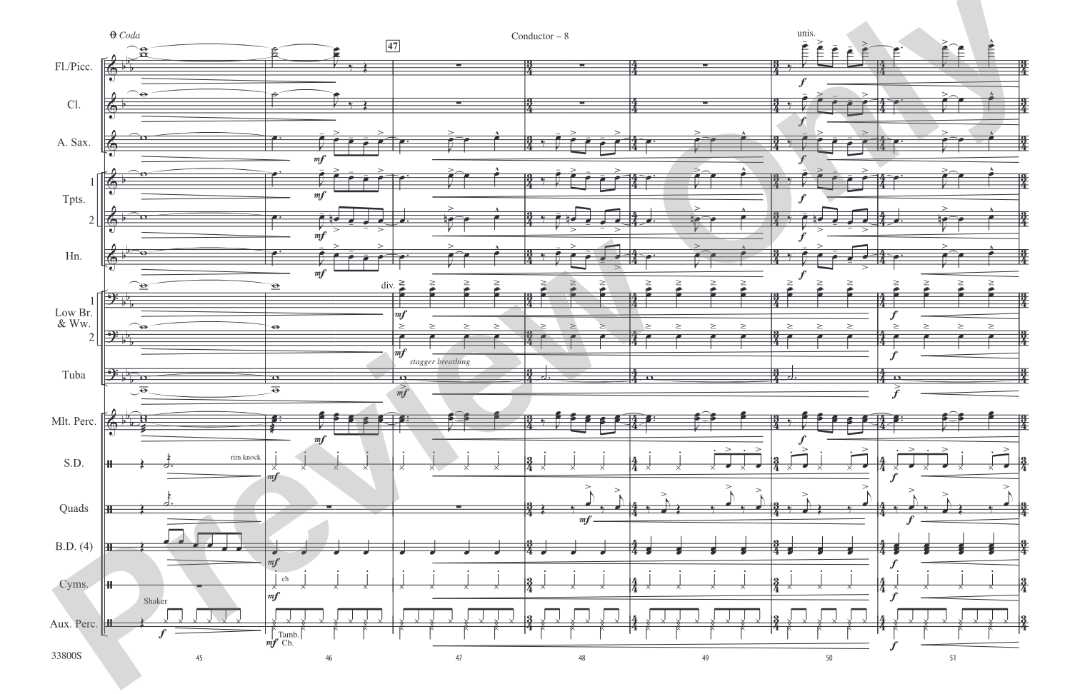 Roundabout: Marching Band Conductor Score & Parts