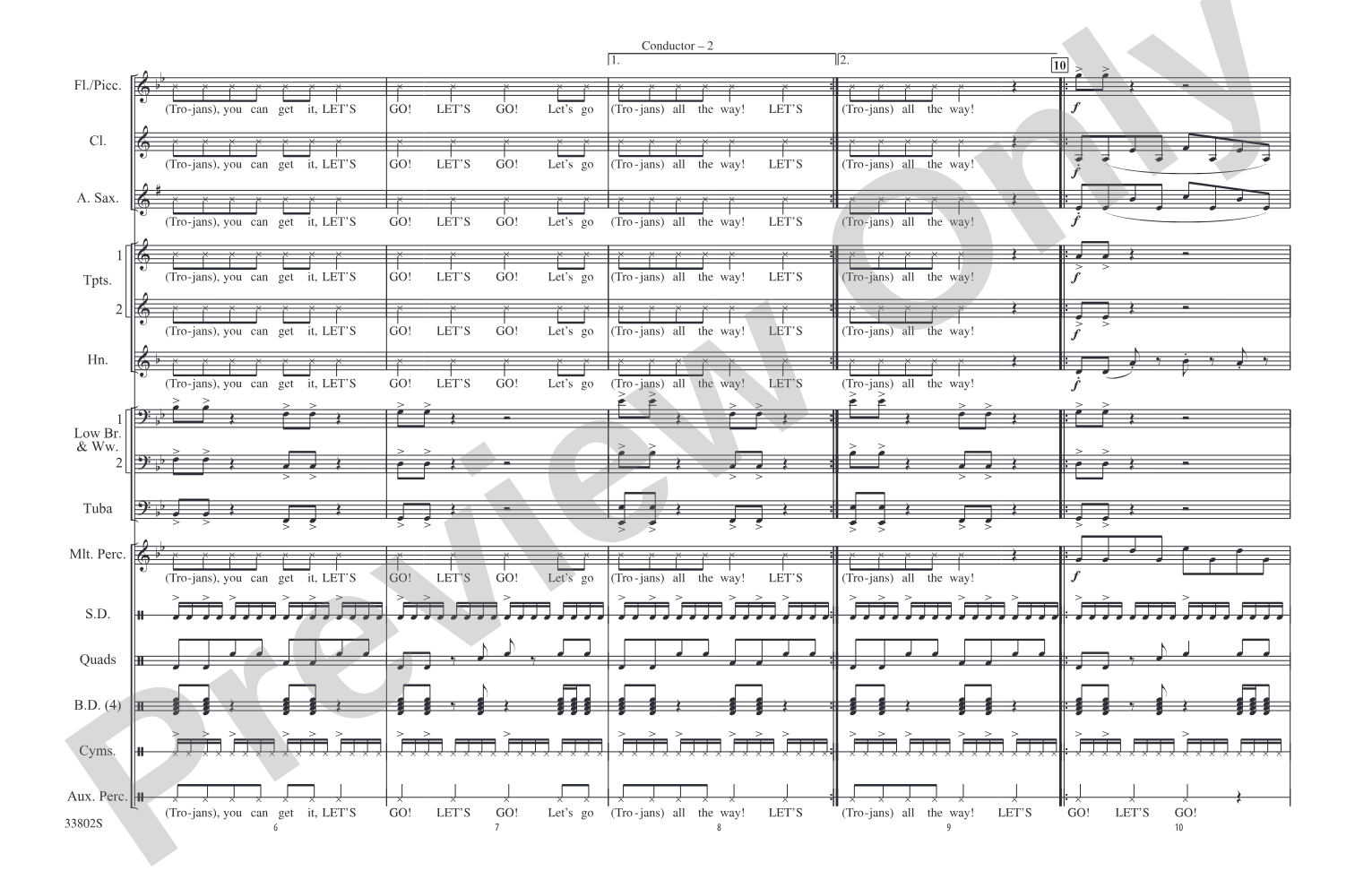 Hip-Hop Timeouts: Marching Band Conductor Score & Parts