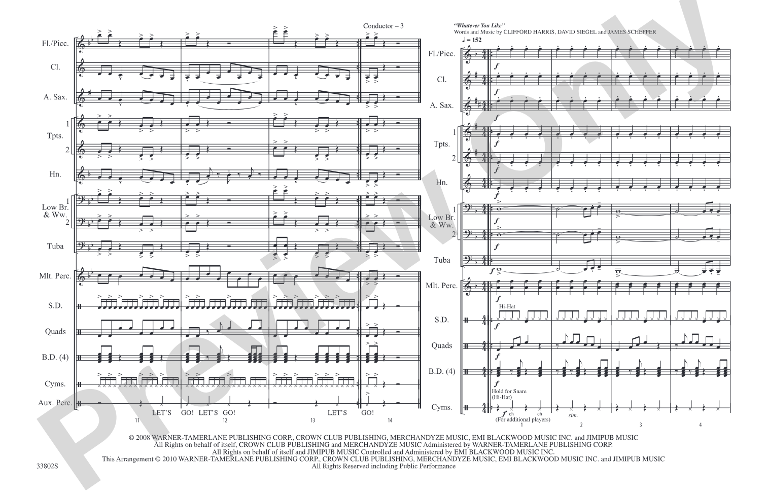 Hip-Hop Timeouts: Marching Band Conductor Score & Parts