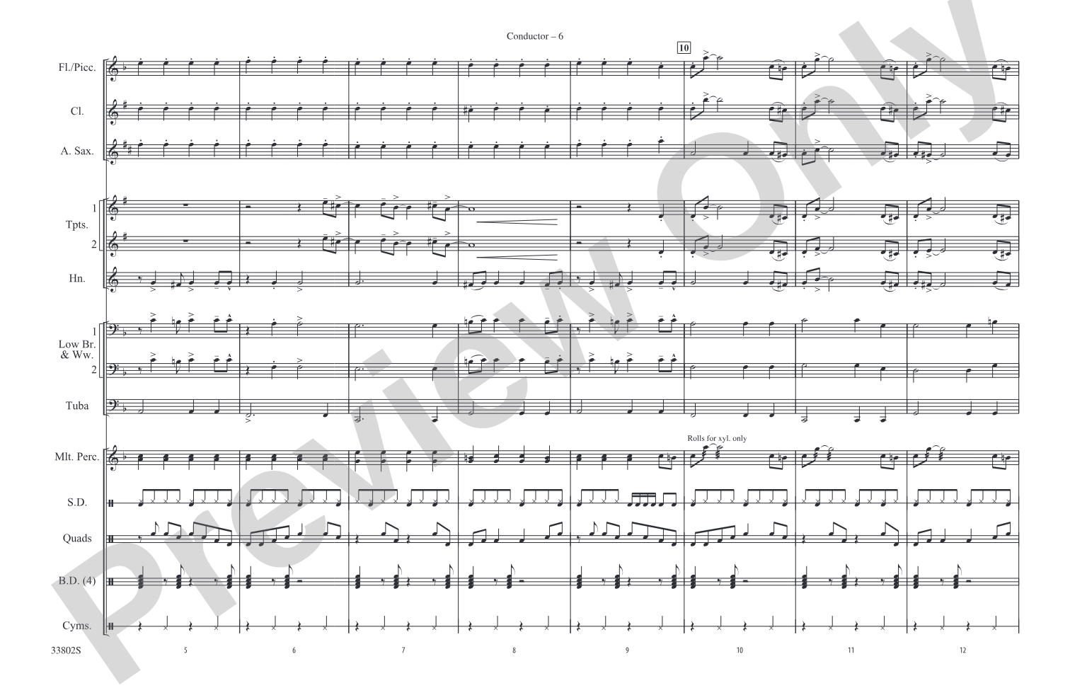 Hip-Hop Timeouts: Marching Band Conductor Score & Parts