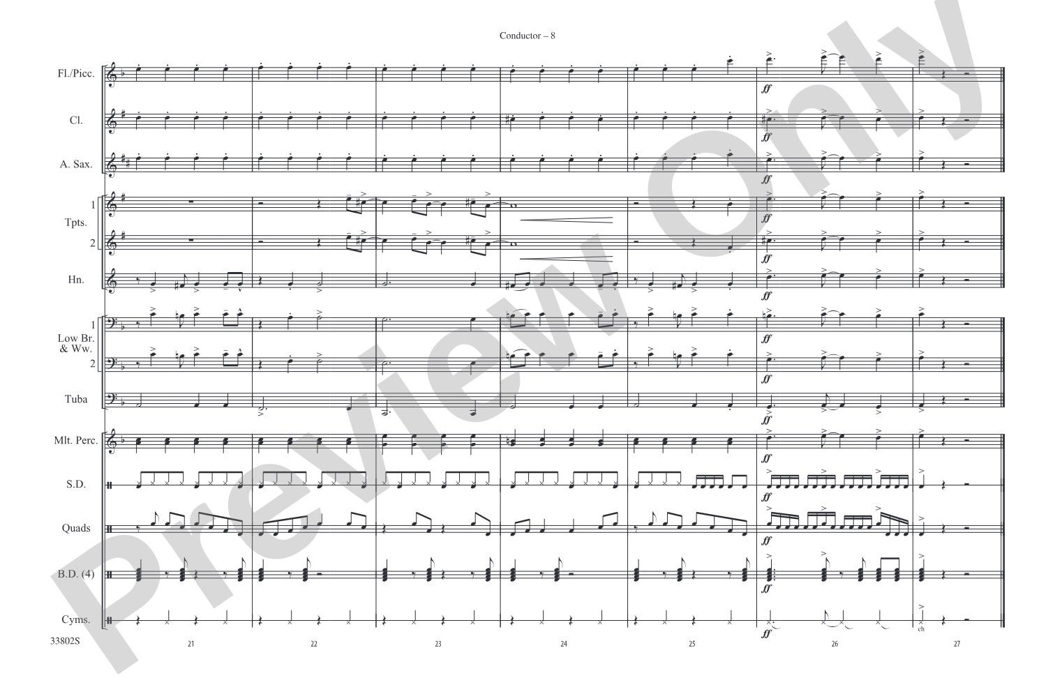 Hip-Hop Timeouts: Marching Band Conductor Score & Parts