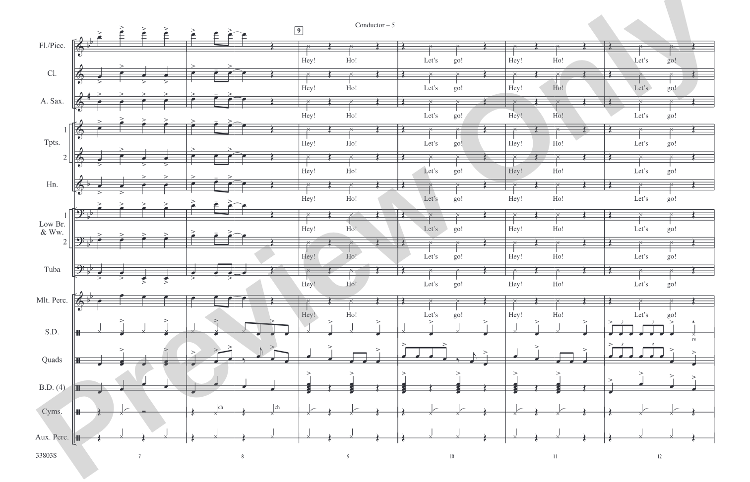 Shorties #16: Marching Band Conductor Score & Parts