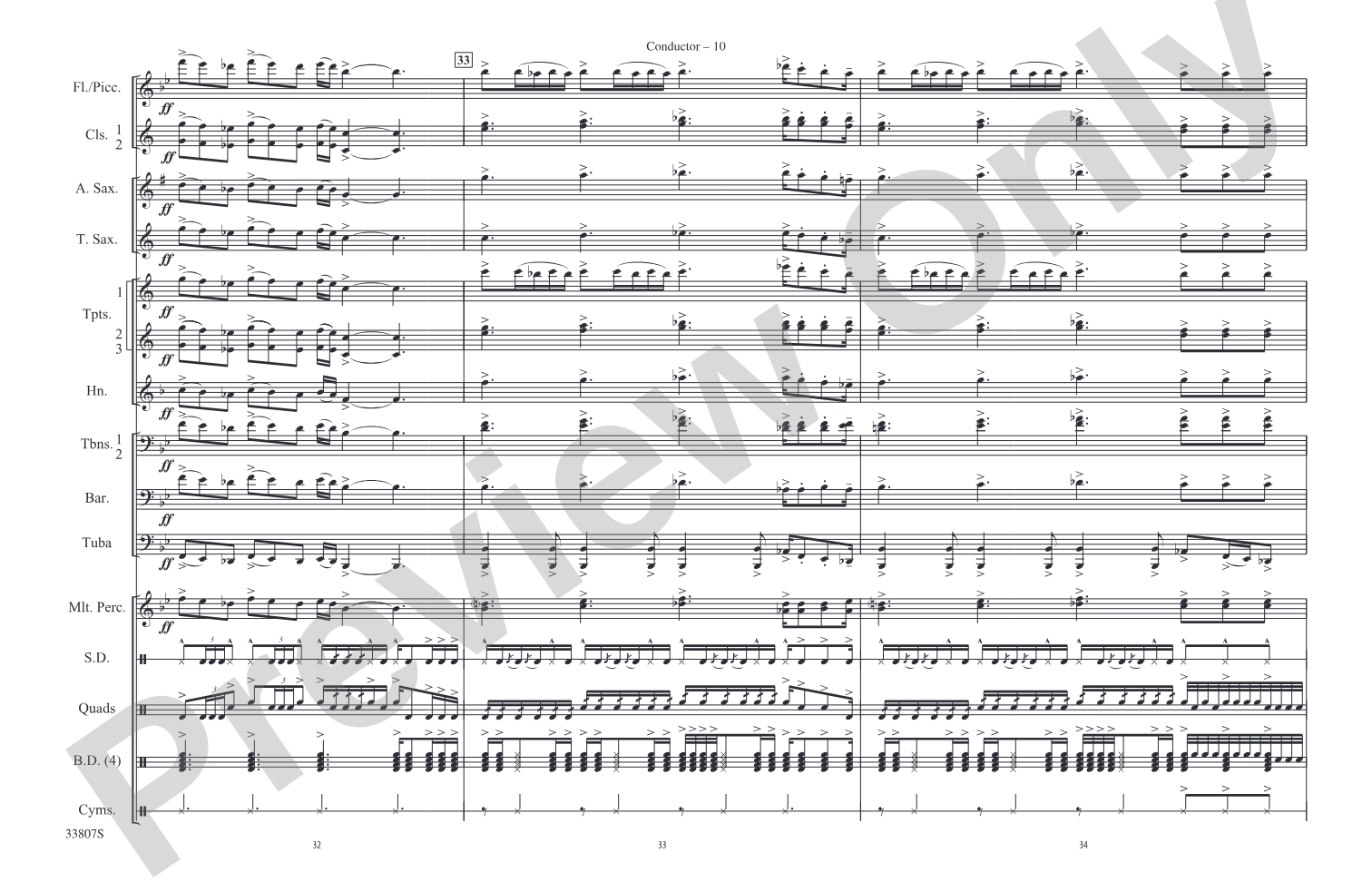 Whipping Post: Marching Band Conductor Score & Parts