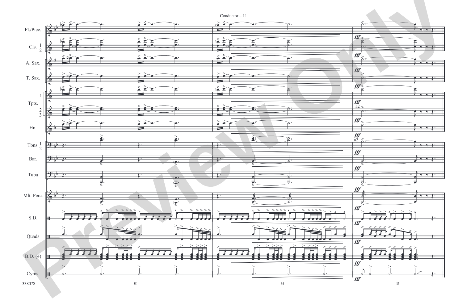 Whipping Post: Marching Band Conductor Score & Parts