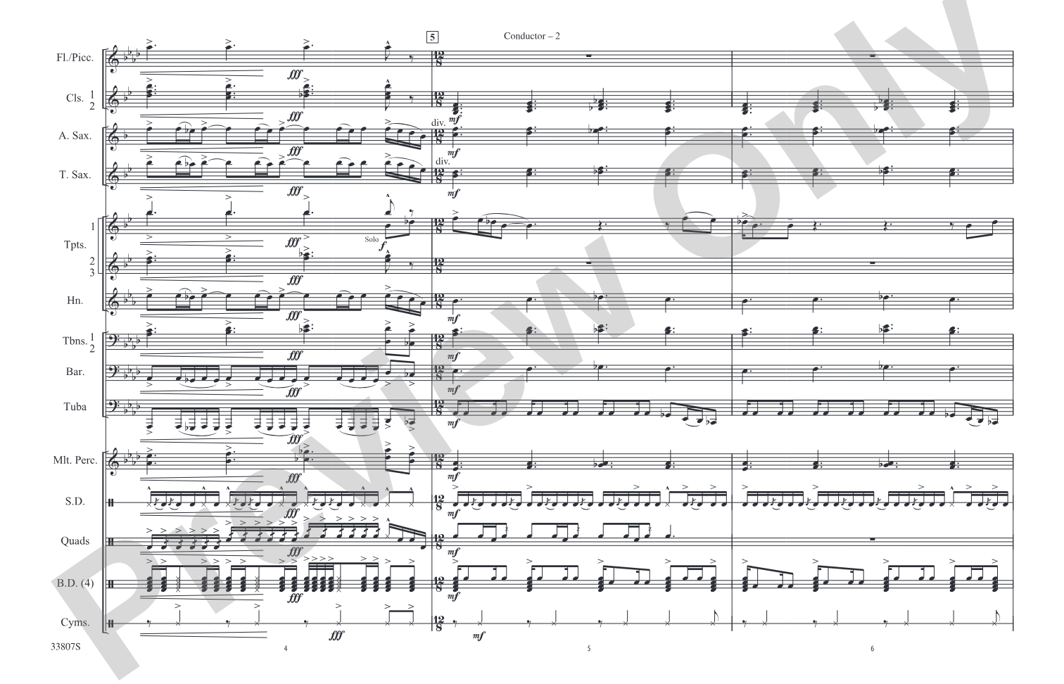 Whipping Post: Marching Band Conductor Score & Parts