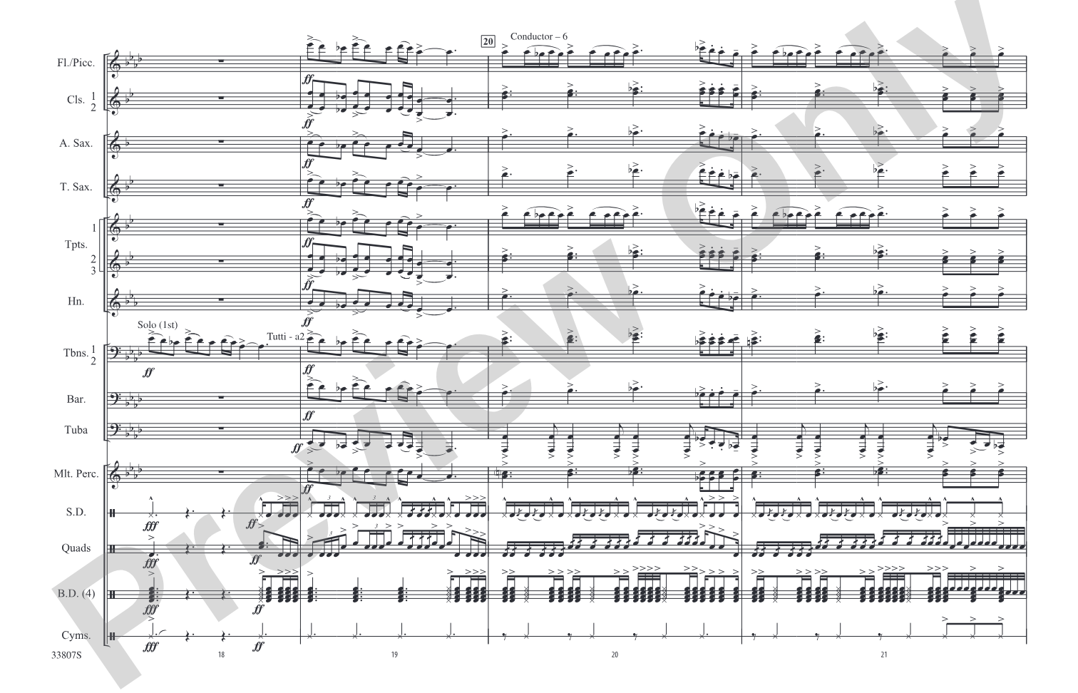 Whipping Post: Marching Band Conductor Score & Parts