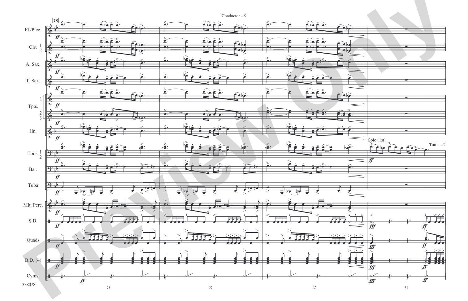 Whipping Post: Marching Band Conductor Score & Parts