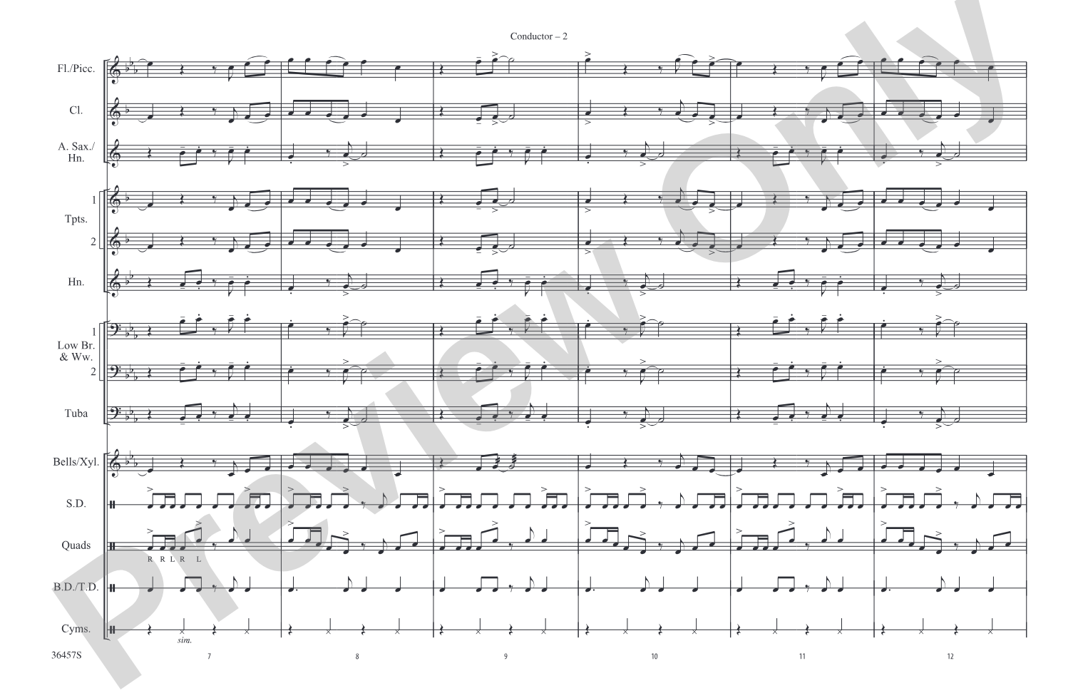 California Gurls: Marching Band Conductor Score & Parts
