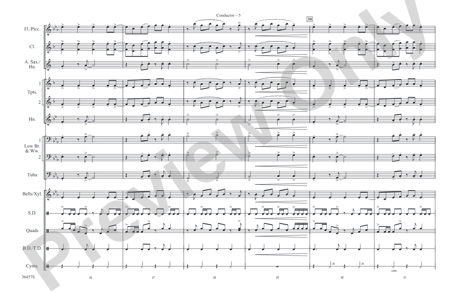 California Gurls: Marching Band Conductor Score & Parts