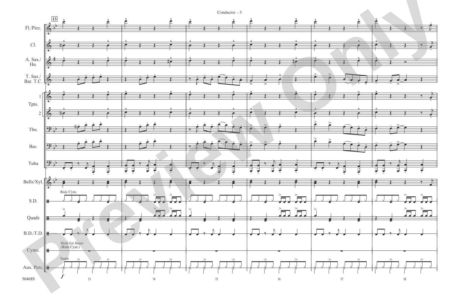 The Power of Love: Marching Band Conductor Score & Parts