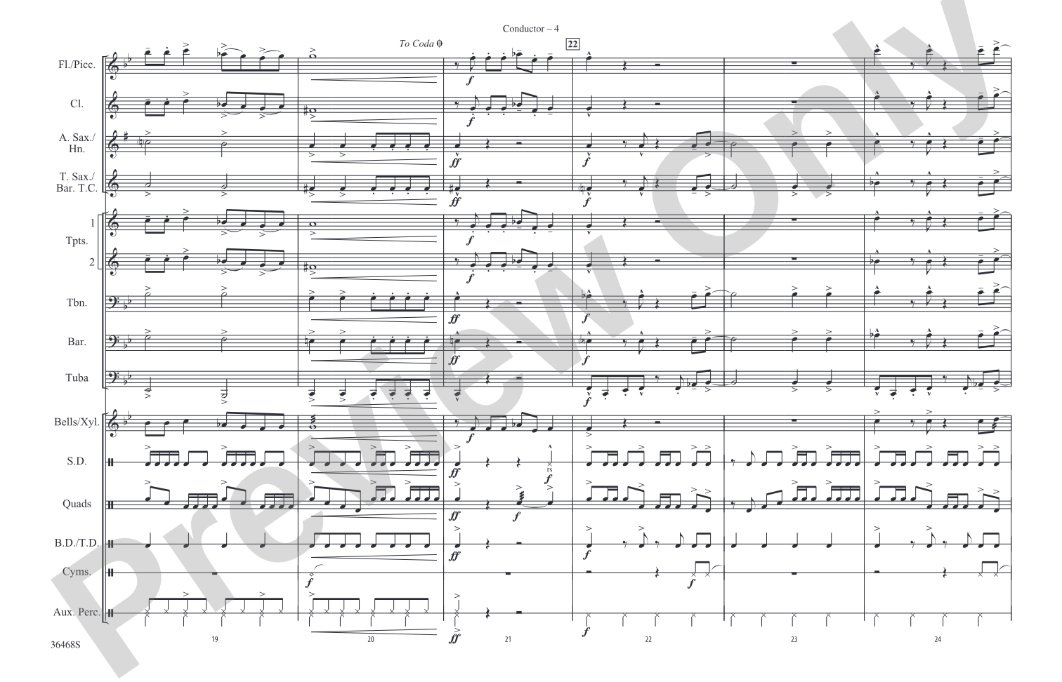 The Power of Love: Marching Band Conductor Score & Parts