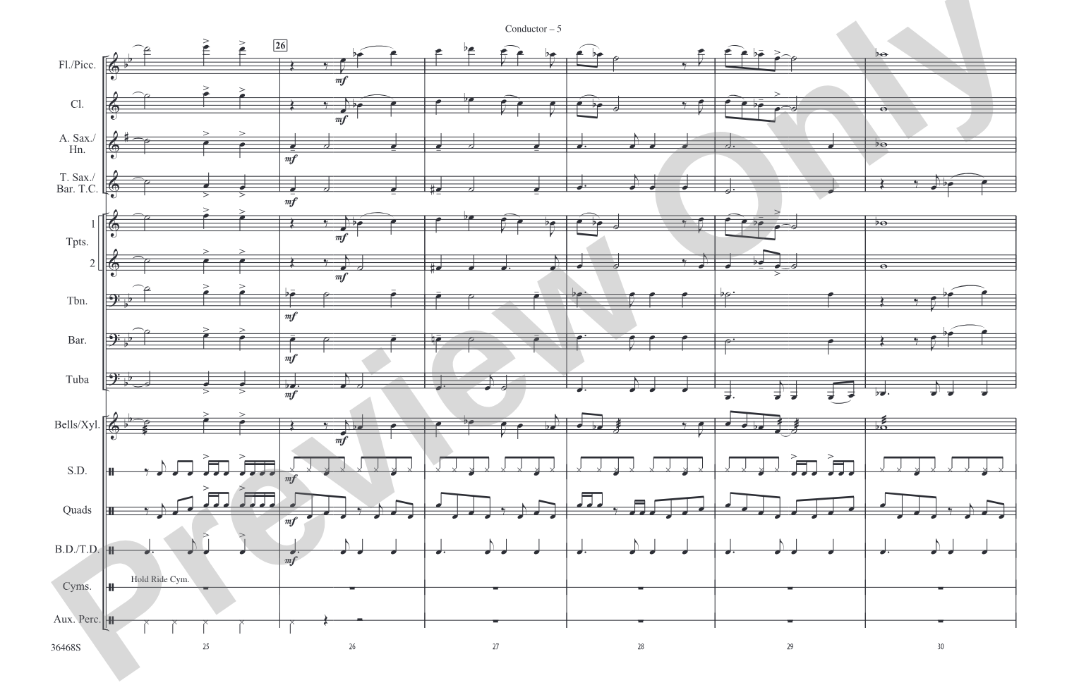 The Power of Love: Marching Band Conductor Score & Parts