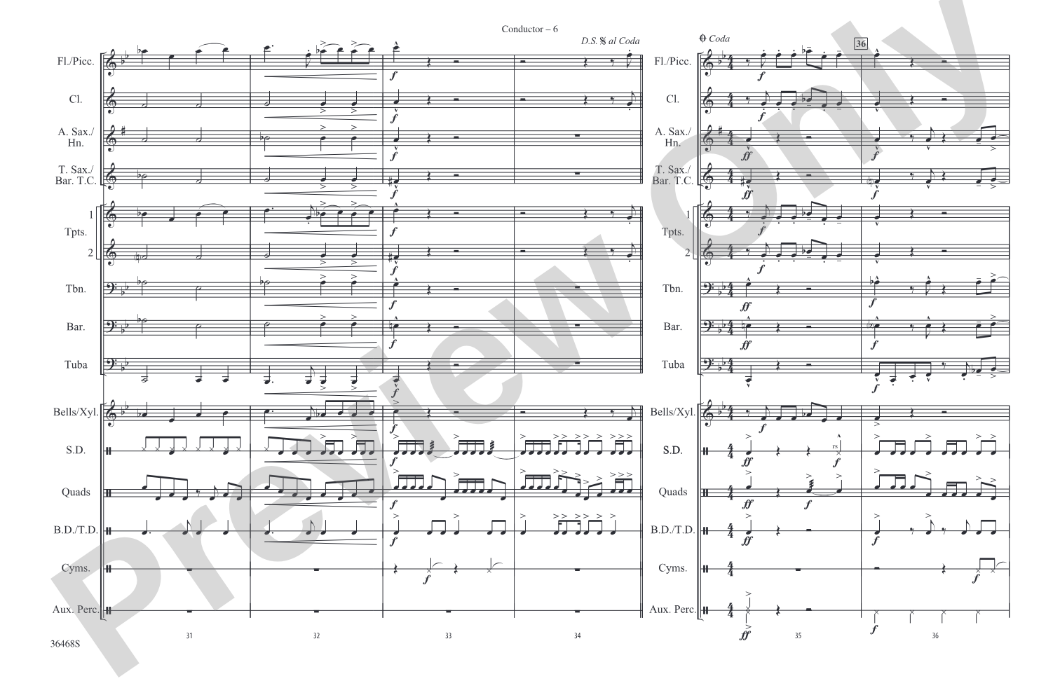The Power of Love: Marching Band Conductor Score & Parts