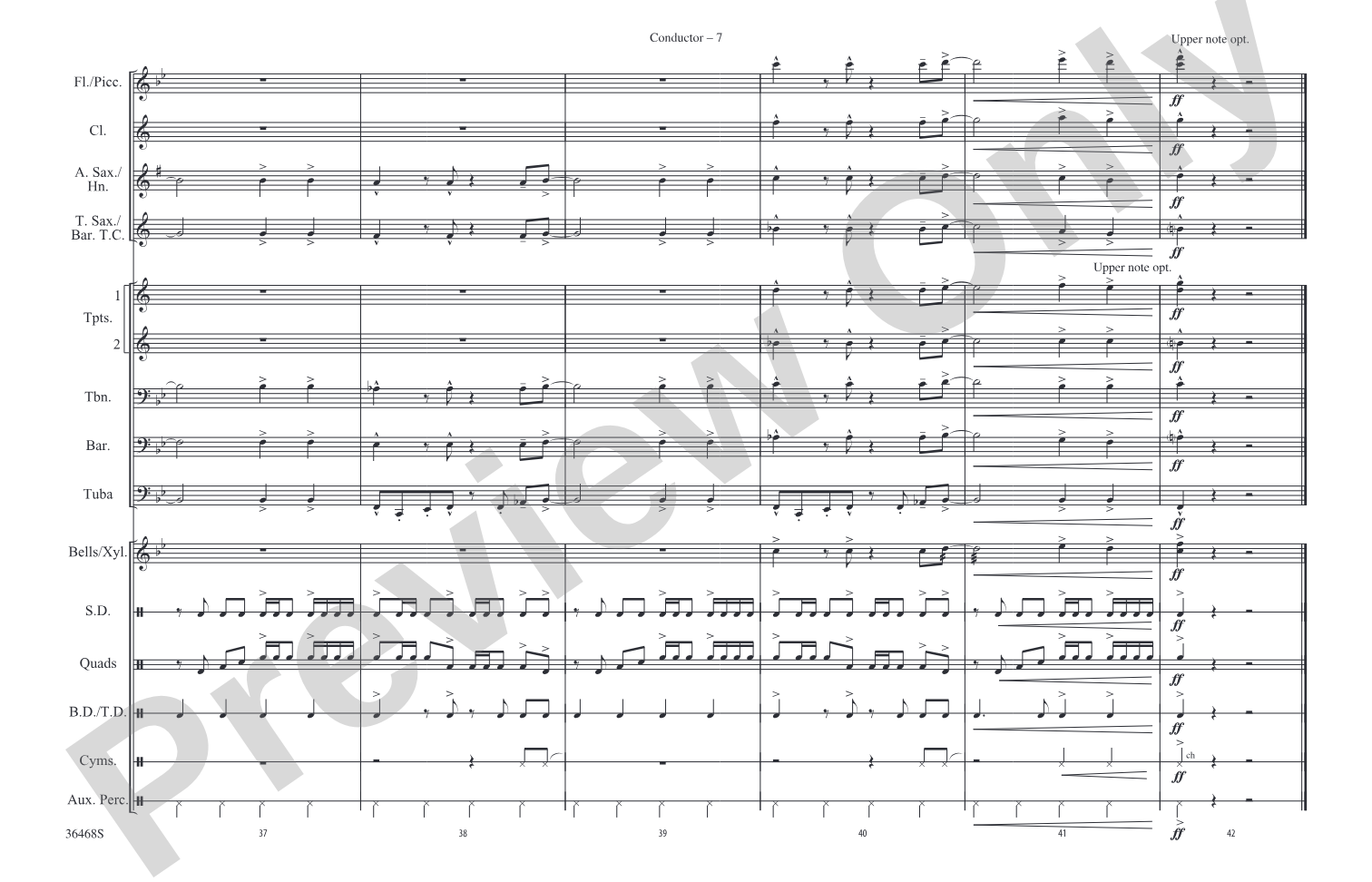 The Power of Love: Marching Band Conductor Score & Parts