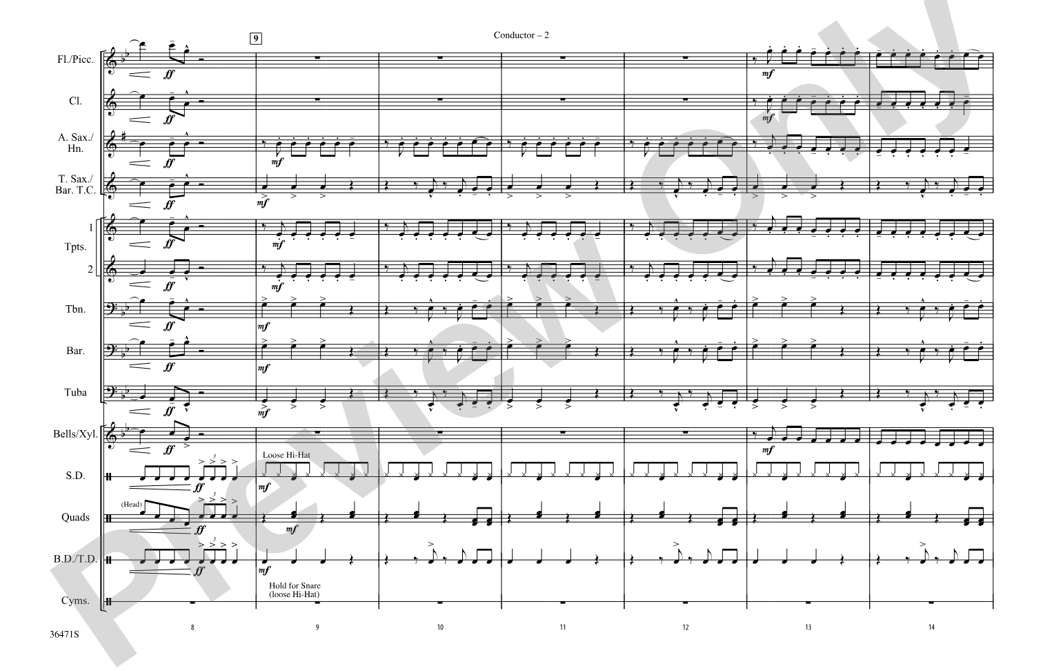 Round and Round: Marching Band Conductor Score & Parts