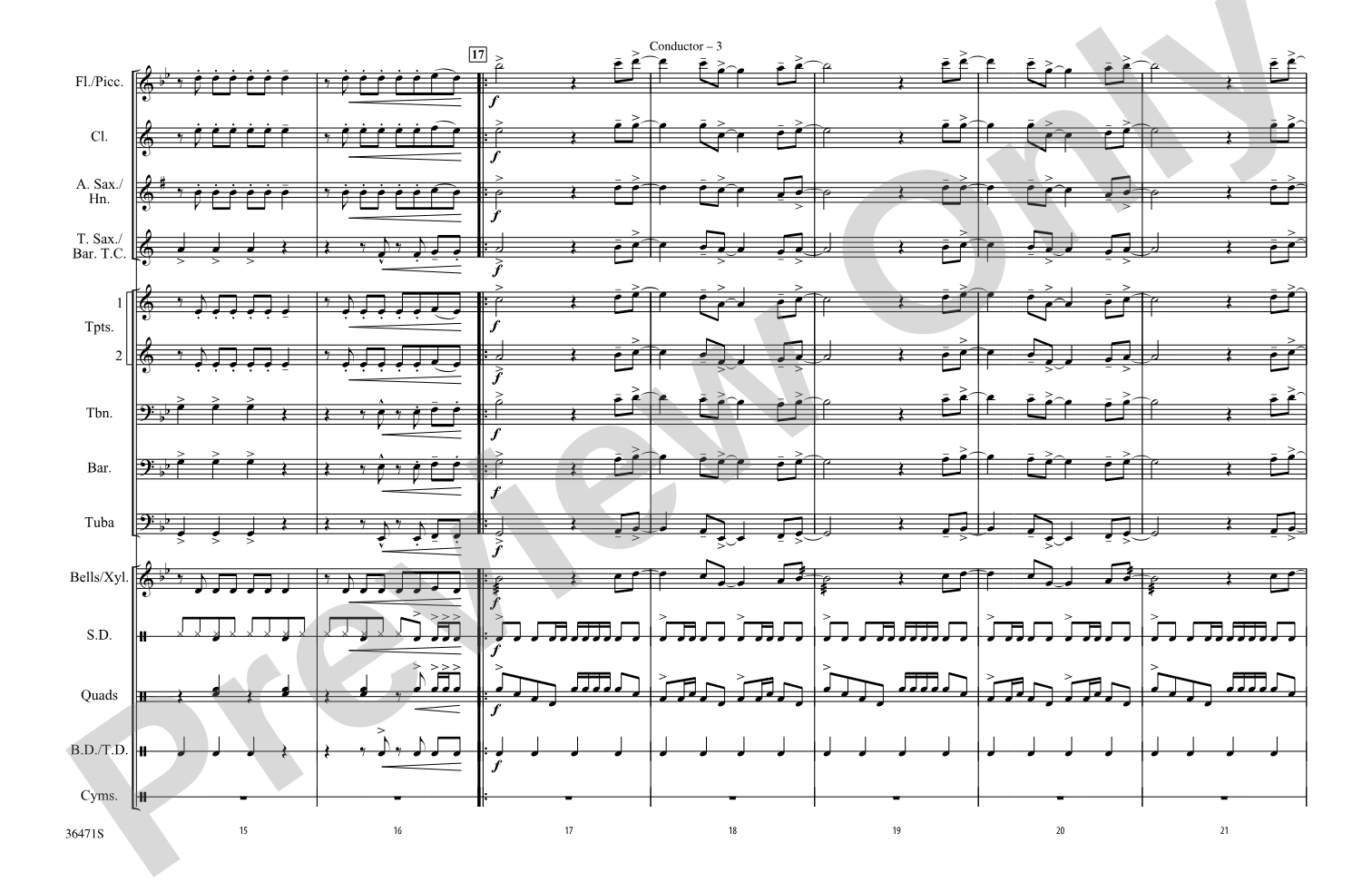 Round and Round: Marching Band Conductor Score & Parts