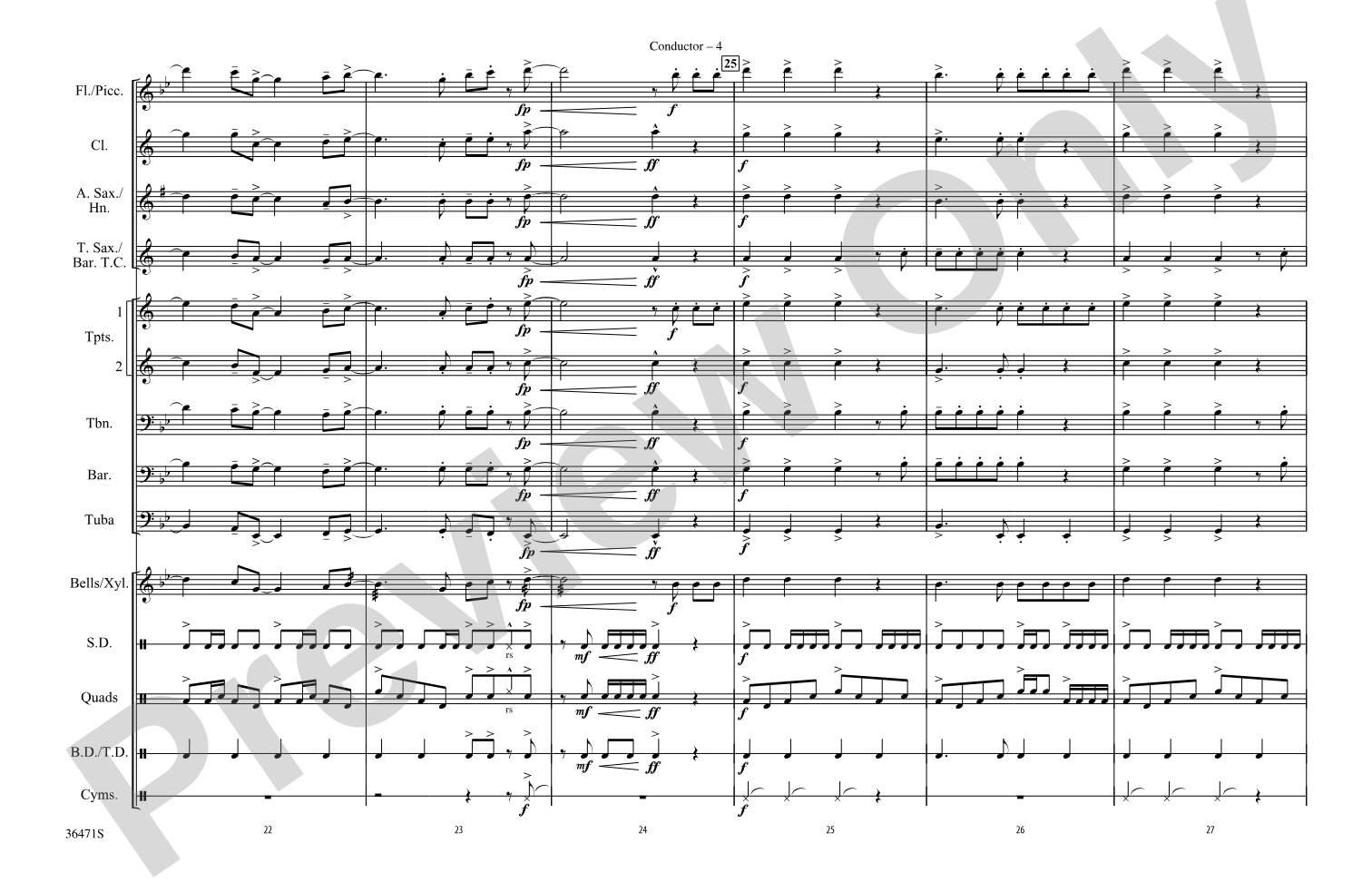 Round and Round: Marching Band Conductor Score & Parts