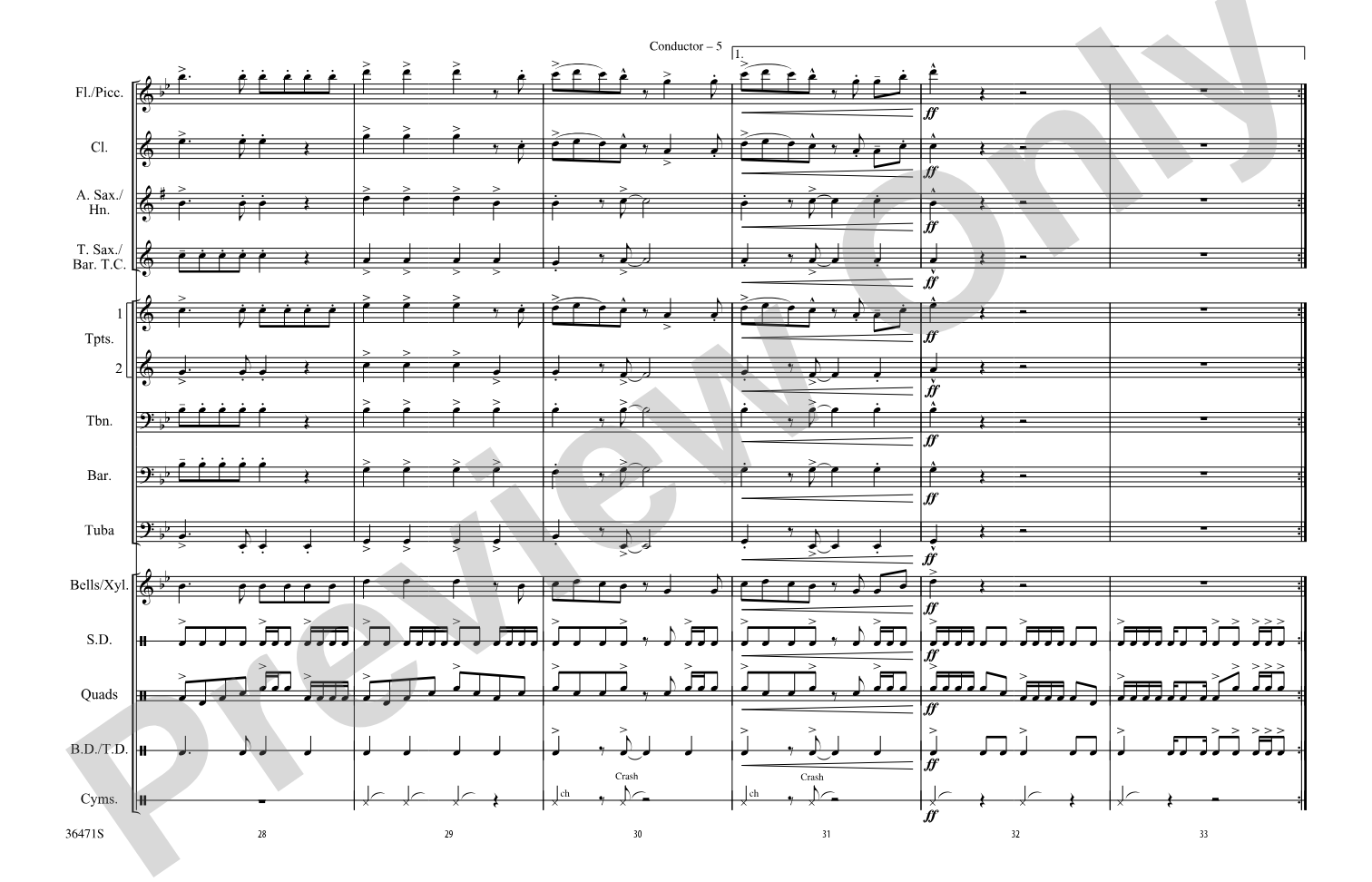 Round and Round: Marching Band Conductor Score & Parts