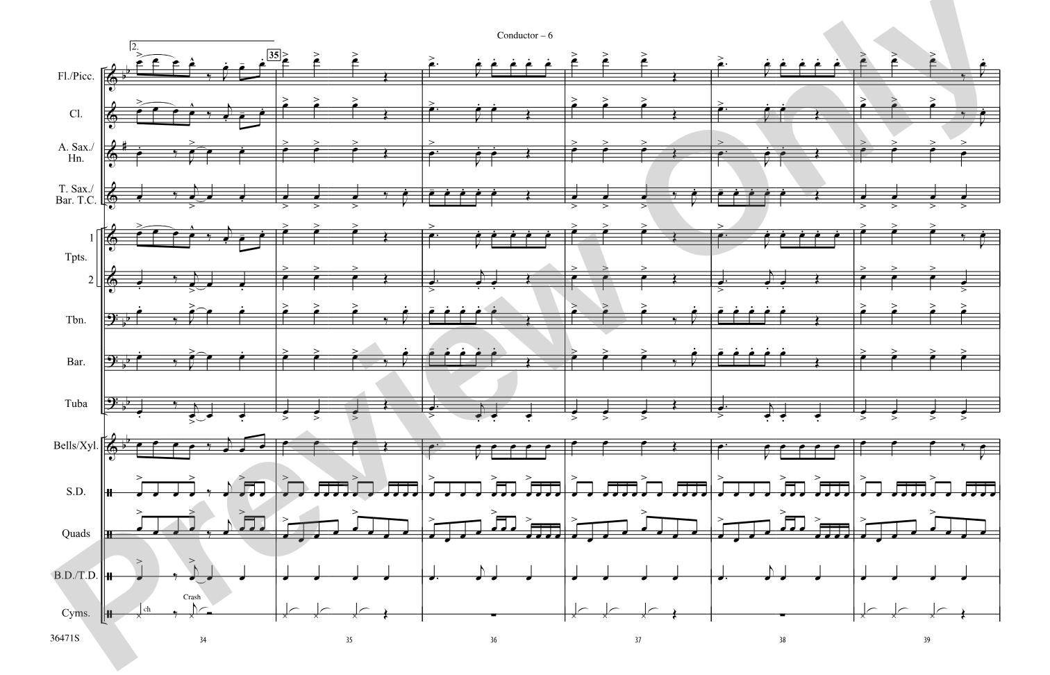 Round and Round: Marching Band Conductor Score & Parts