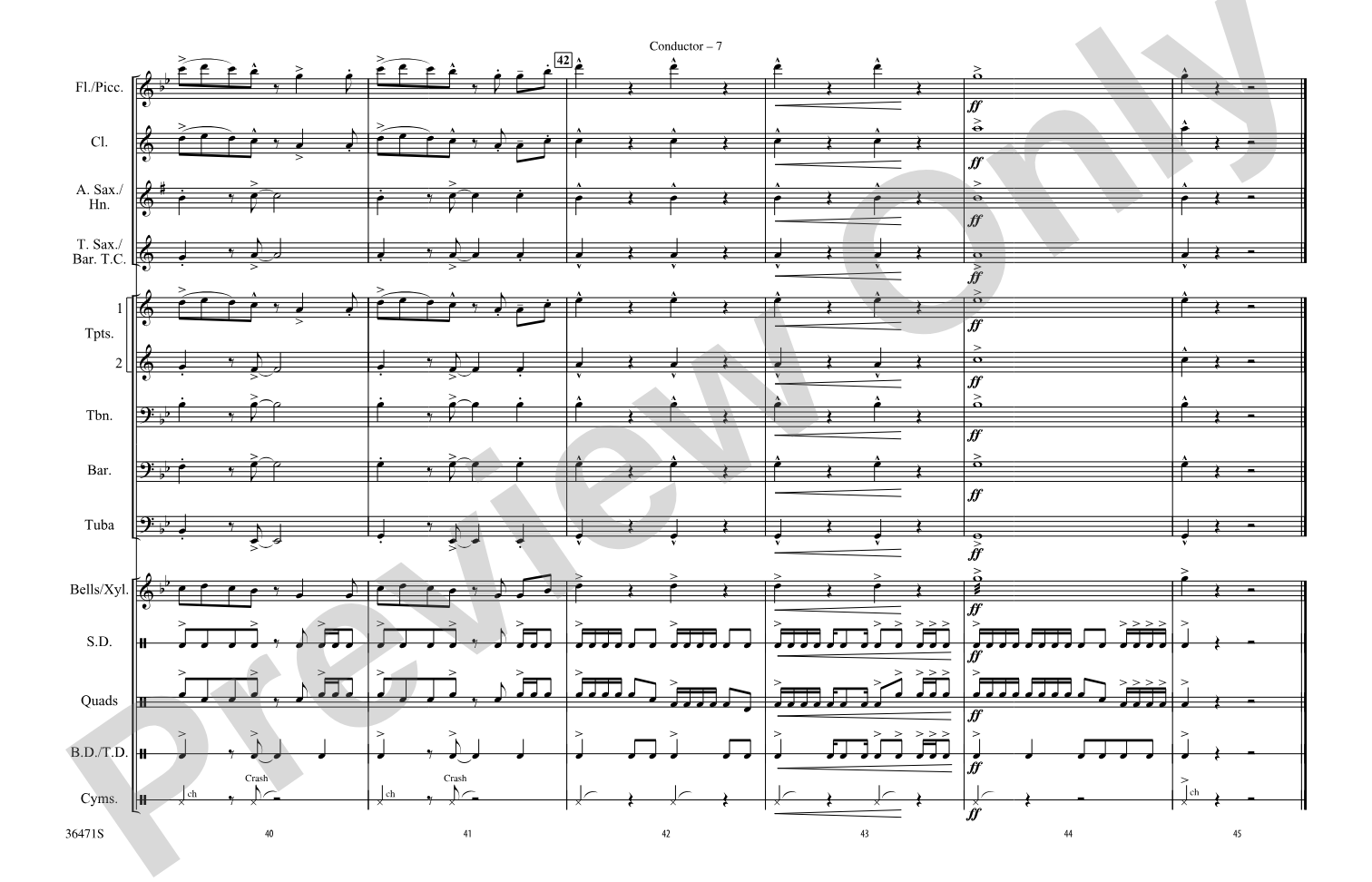 Round and Round: Marching Band Conductor Score & Parts