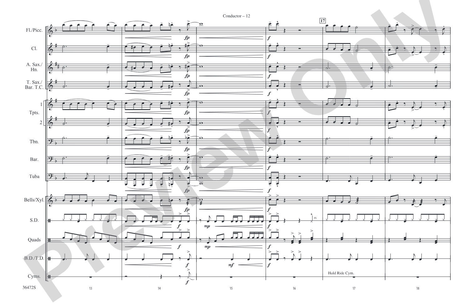 Cartoon Capers: Marching Band Conductor Score & Parts